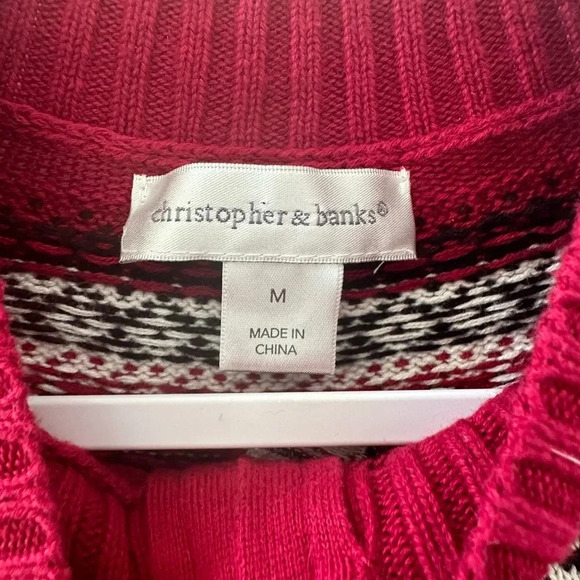 Christopher & banks Christmas sweater ugly sweater vintage grandma size Medium - Picture 3 of 6